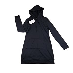 Fabletics Women's Yukon Hooded Sweatshirt Dress Black Size XSmall